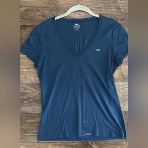 Blue/Navy Lacoste V Neck Tee